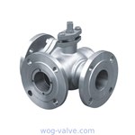 Gear Operated L Port 3 Way Valve Stainless Steel T Port 3 Way Valve PN16 RF