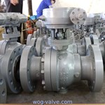 Full Port 2PC Trunnion Mounted Ball Valve 10 Inch Flange End With Worm Gear